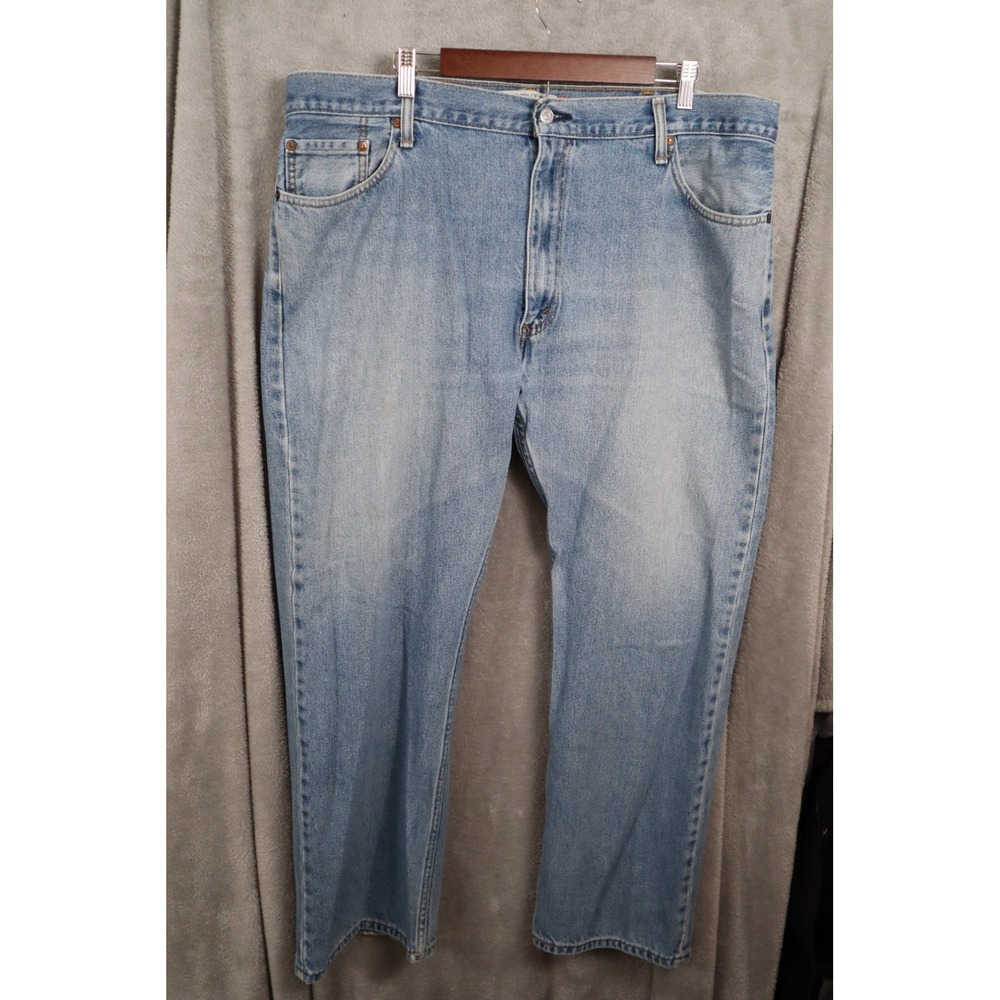 Levi's 505 Straight Fit Jeans Mens 42x29 Light Wash Denim Blue
